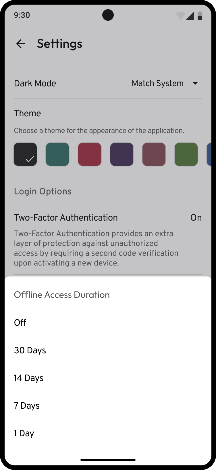 Select offline duration